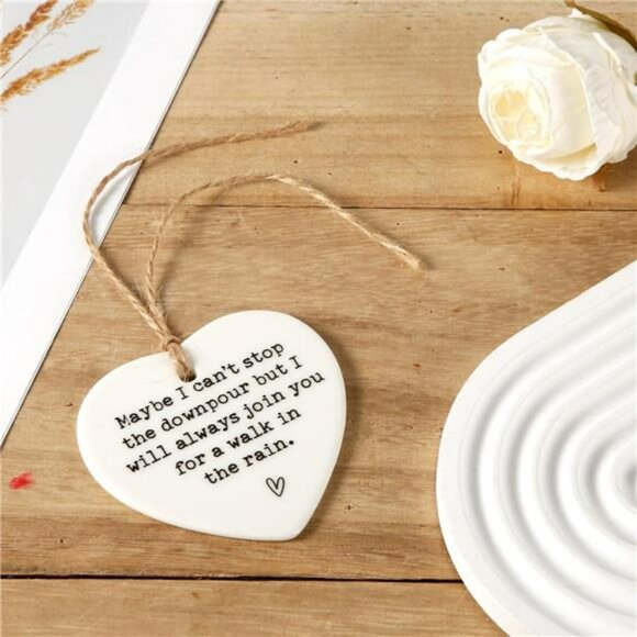 Ceramic Heart Friendship Plaque Hanging Sign Tough Time Gift for Sister Bestie - Picture 2 of 7